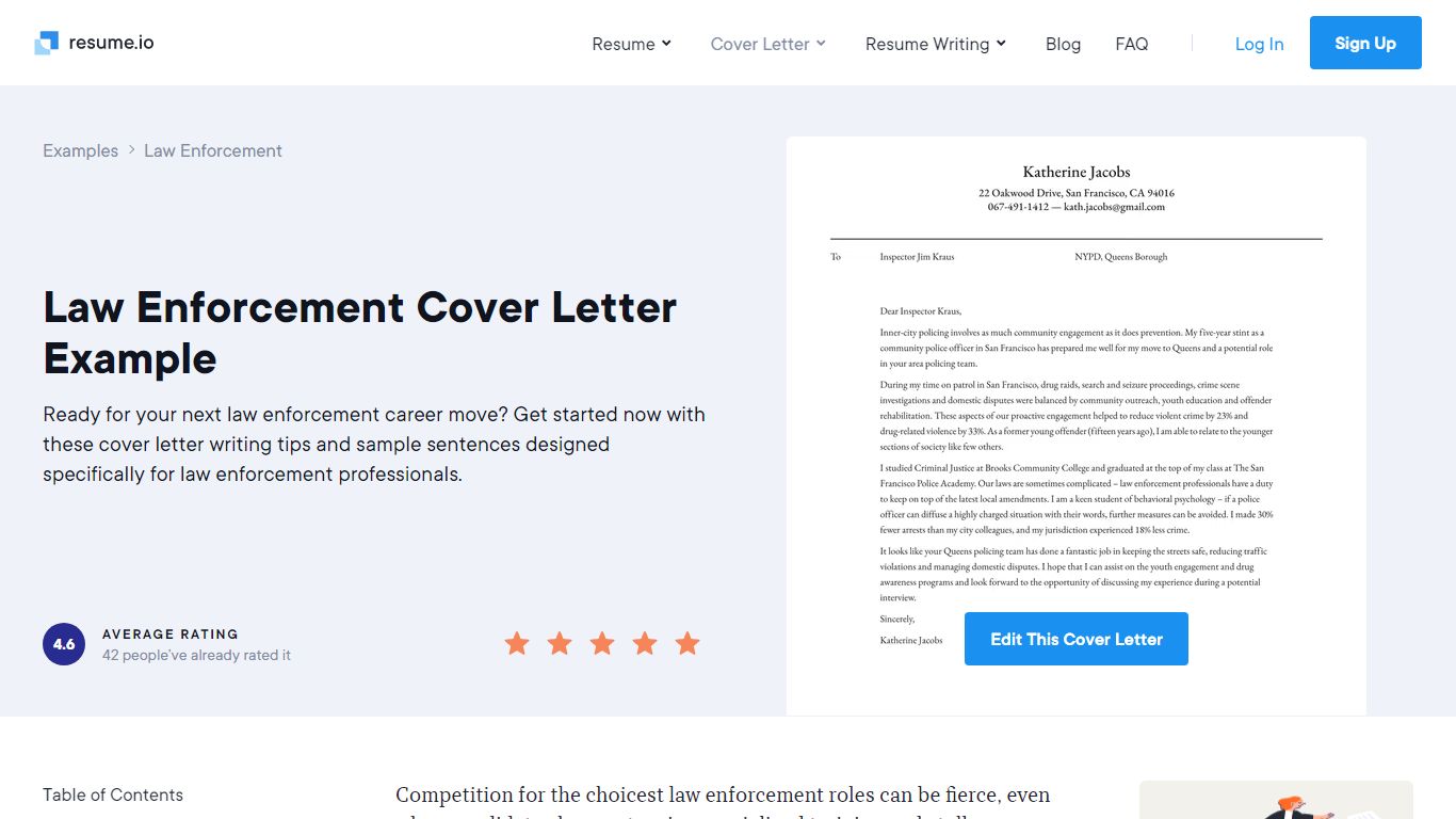 Law Enforcement Cover Letter Examples & Expert tips [Free] - resume