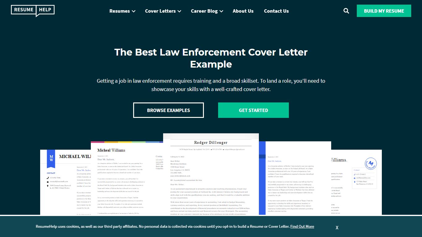 Law Enforcement Cover Letter Example for 2022 | ResumeHelp