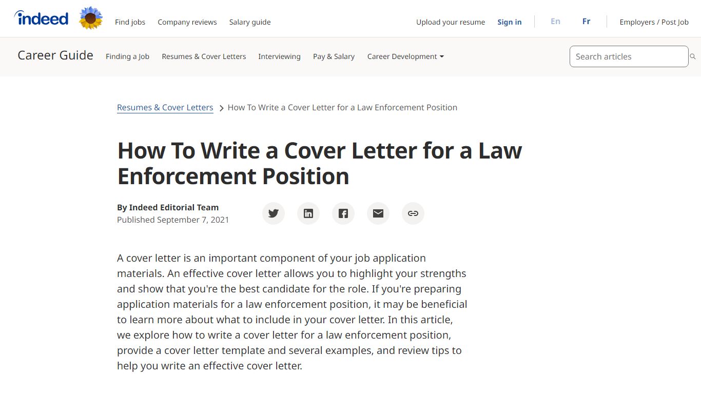 How To Write a Cover Letter for a Law Enforcement Position